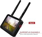 FPV Monitor - 5.8GHz 4.3" Display with DVR 40CH Receiver, IPS Screen, Built-in Battery for RC Hobby FPV Drone, Car, Goggles
