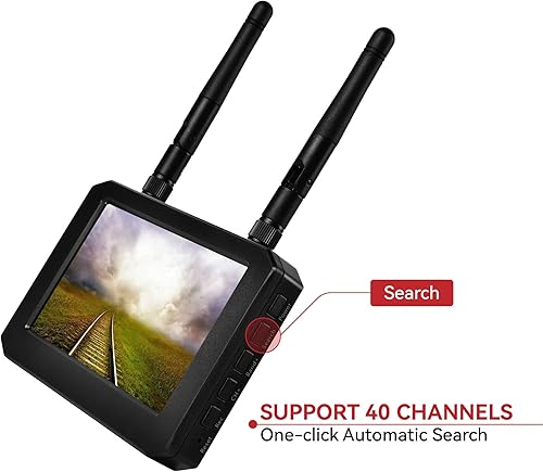 Miniatura 4 de Monitor FPV para cámara FPV- Pantalla FPV de 5.8 GHz 4.3 pulgadas con receptor DVR 40CH 800x480 IPS Batería incorporada para RC Hobby FPV Drone RC