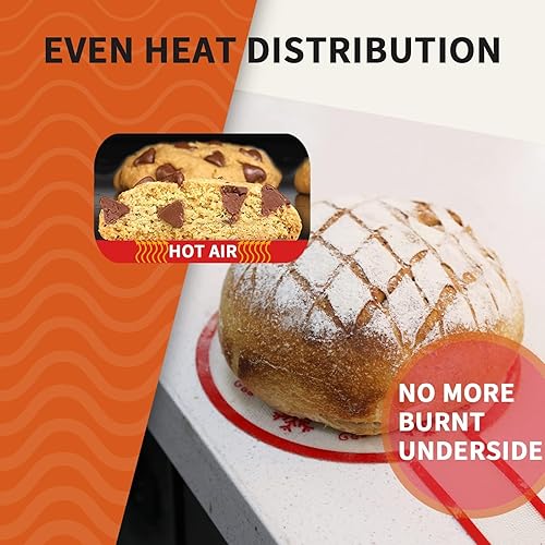 Miniatura 4 de KitchenRaku Tapete de silicona para hornear pan holandés, tapete de silicona antiadherente para bandeja de hornear, asas largas para una