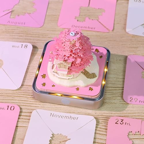 Miniatura 5 de RSLIPIN 3D Memo Pad Time Piece Calendar 2026,3D Calendar Memo Pad DIY Notes Notepad Paper Craft Art Romantic Tree House,2026 3D Desk Calendar With