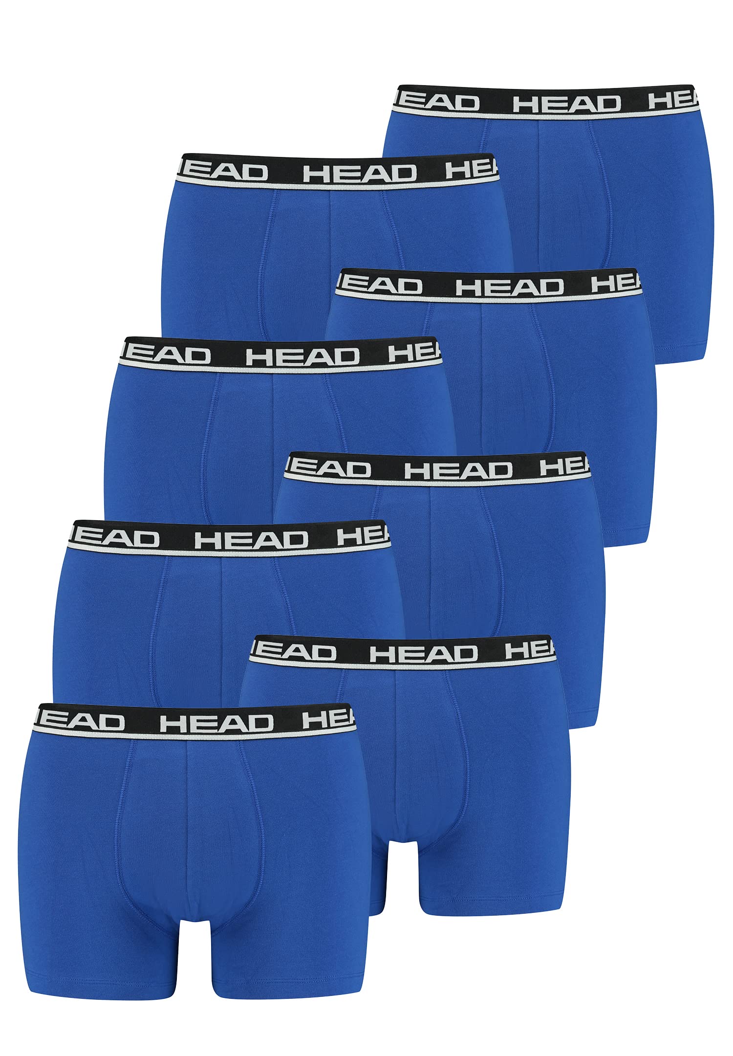 HEAD 8er Pack Herren Boxershorts – Basic Baumwoll-Unterwäsche In Schwarz/Blau/Orange, Größe L
