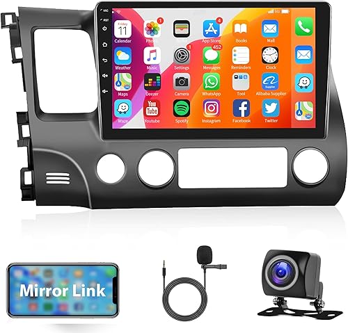 Miniatura 1 de Radio de coche para Honda Civic 2006-2011, pantalla táctil Android de 10.1 pulgadas, estéreo para automóvil con Bluetooth, navegación GPS, WiFi,