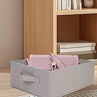 Vista 26 de JAKAGO Fabric Storage Bins set of 4 Rectangle Storage Baskets with Handle Foldable Closet Organizer for Clothes Towel bedding Books Collapsible