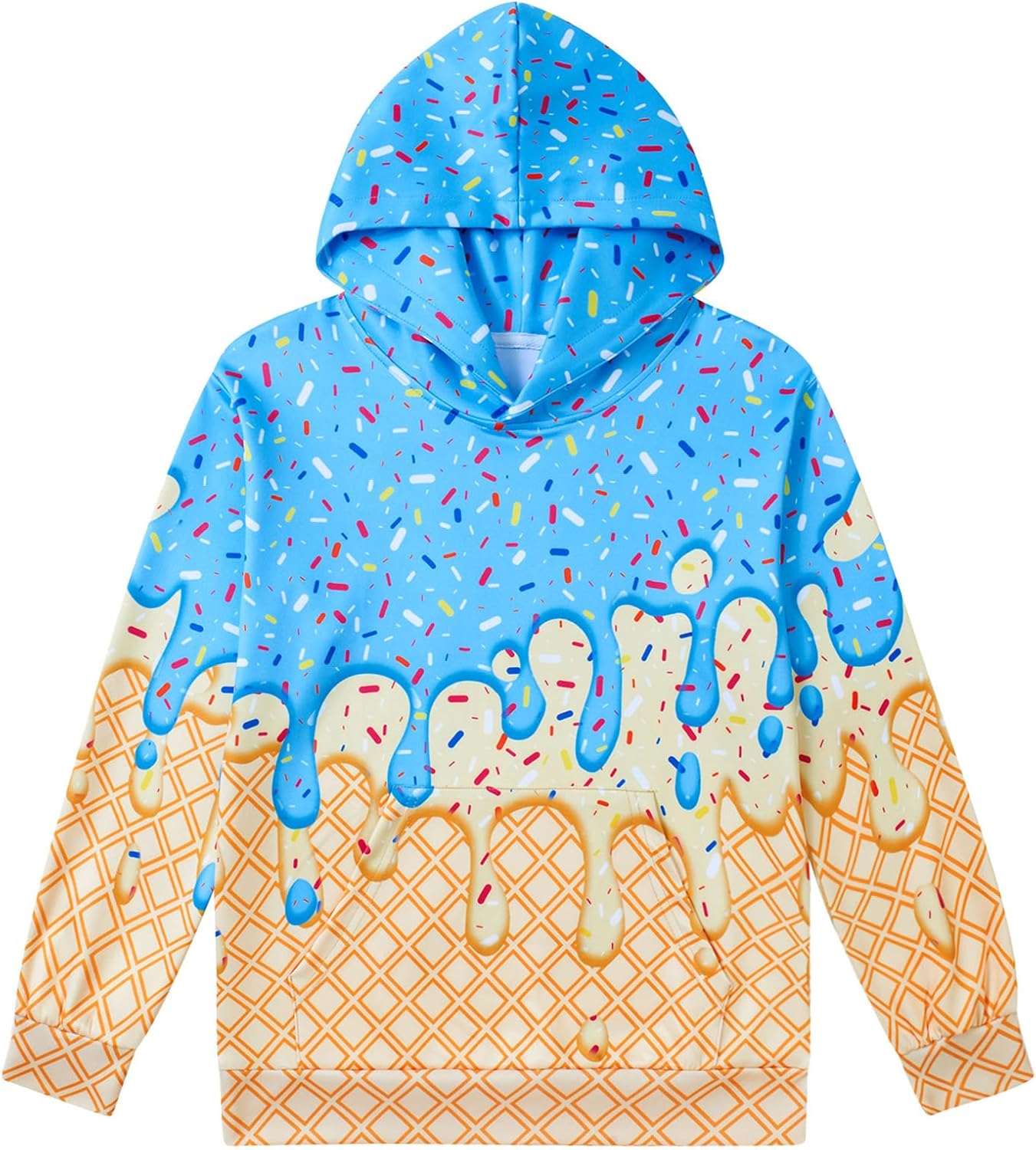 Move Dance Boys Hoodies Ice Cream Baseball Pullover Graphic Sweatshirts Hooded With Big Pockets