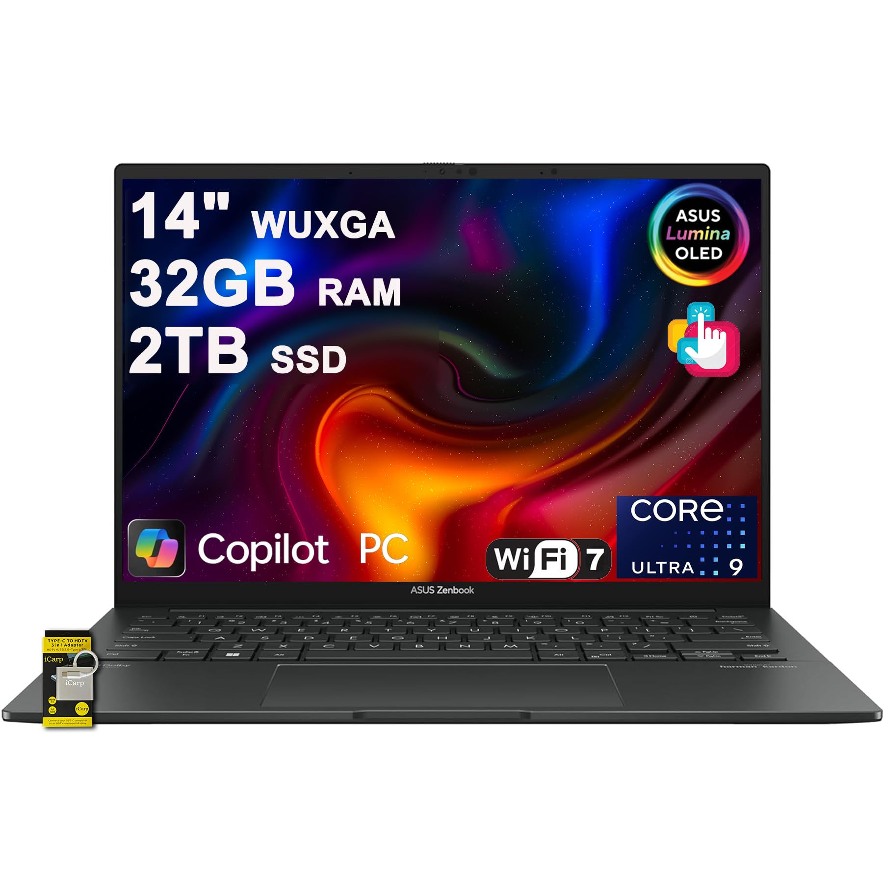 asus zenbook 14 laptop oled touch 16-core 32gb 2tb