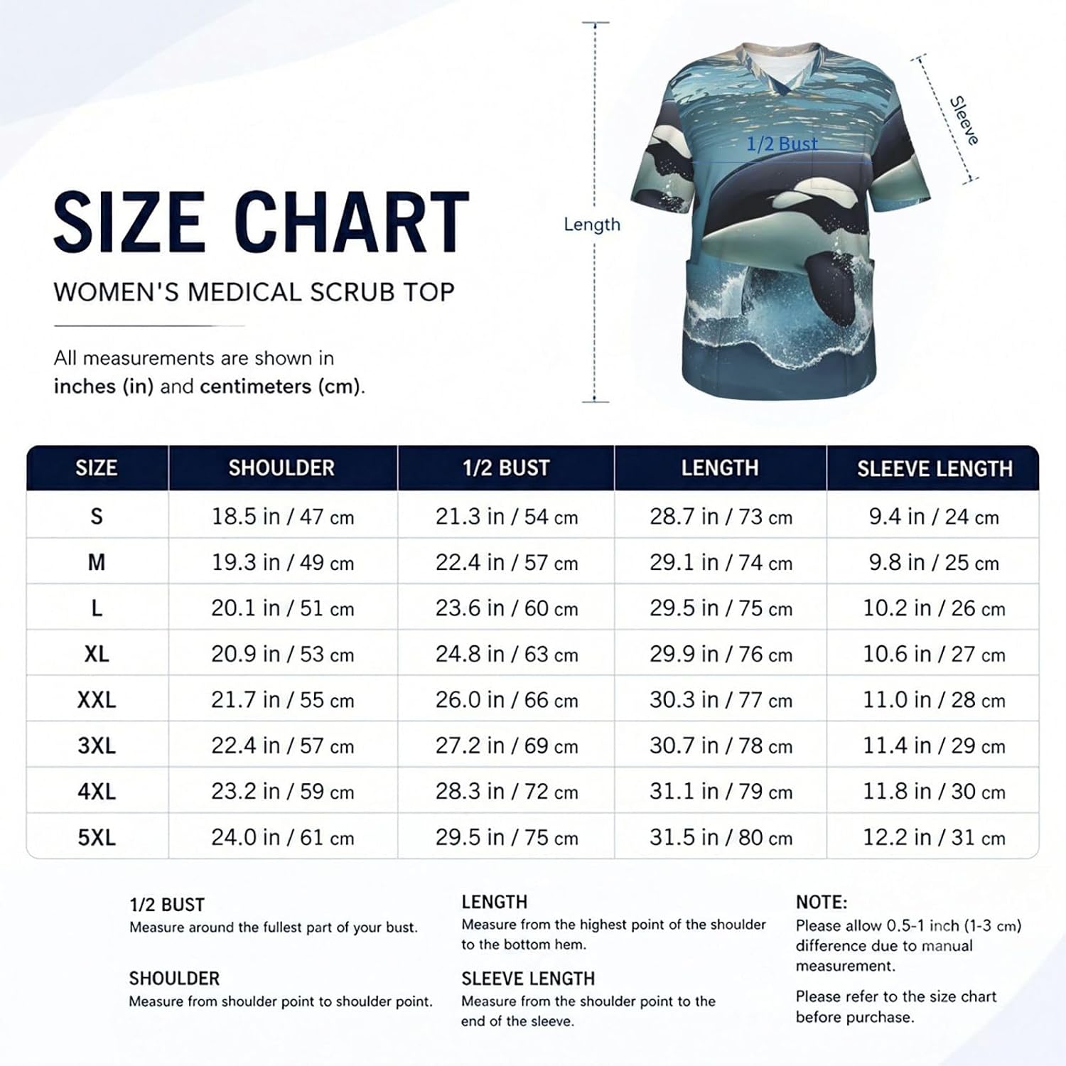 Professional Scrub Tops for Men, Classic V-Neck Workwear with 3 Pockets