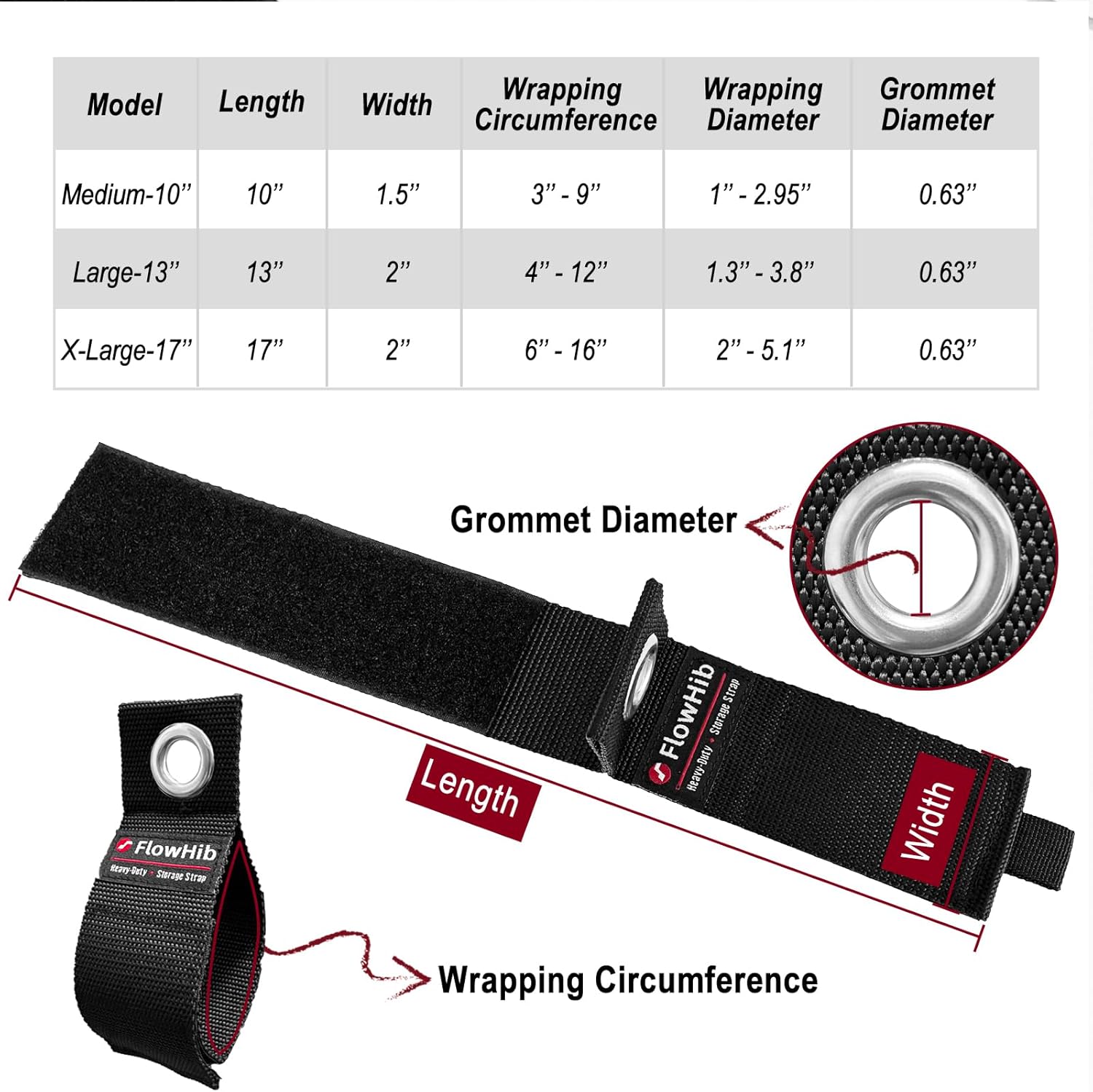Heavy-Duty Storage Straps (Assorted 6 Pack), Hook and Loop Extension Cord Holder Organizer for Cord, Cable, Hose, Rope, RV, Cool Gadgets for Women Who Have Everything