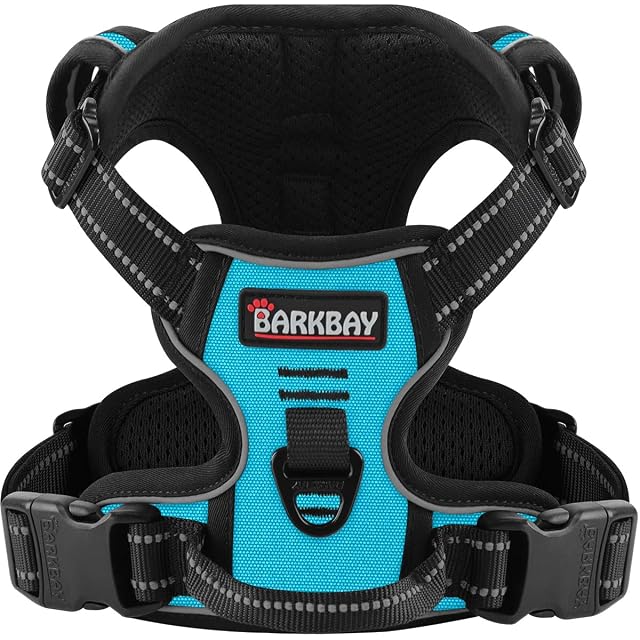 BARKBAY Arnés Reflectante para Perro con Clip Frontal y asa de fácil Control para Caminar, Entrenar, Correr