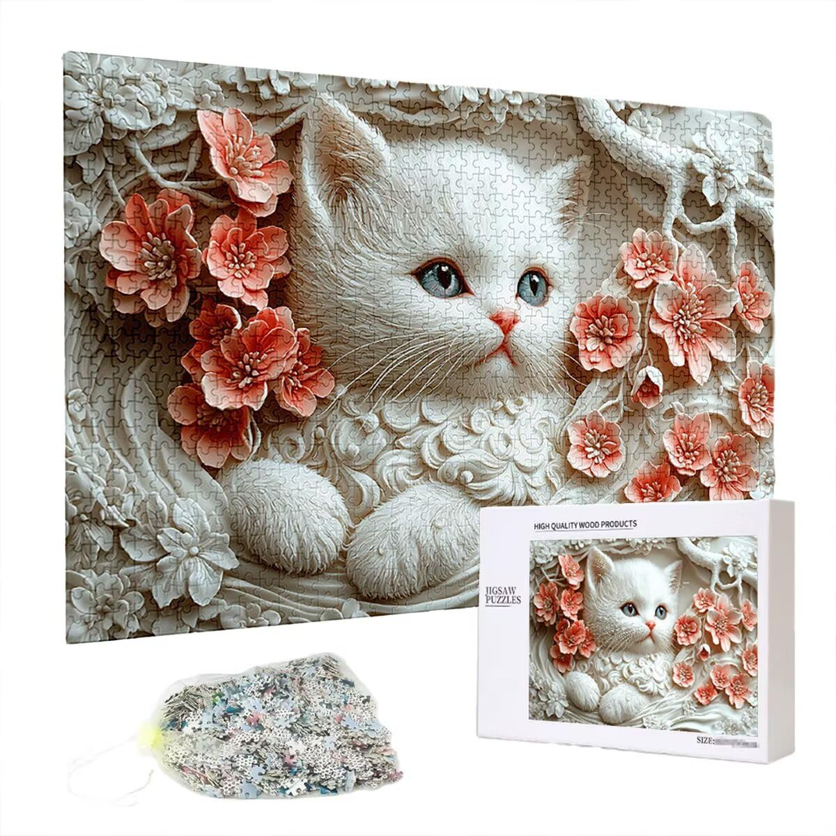 Puzzle 4000 elementów dla dorosłych, 4000 elementów, z pudełkiem na prezent, drewniane puzzle dla dorosłych z naturalnym drewnem, prezenty dla kobiet, prezenty dla mężczyzn, duże, drewniane puzzle
