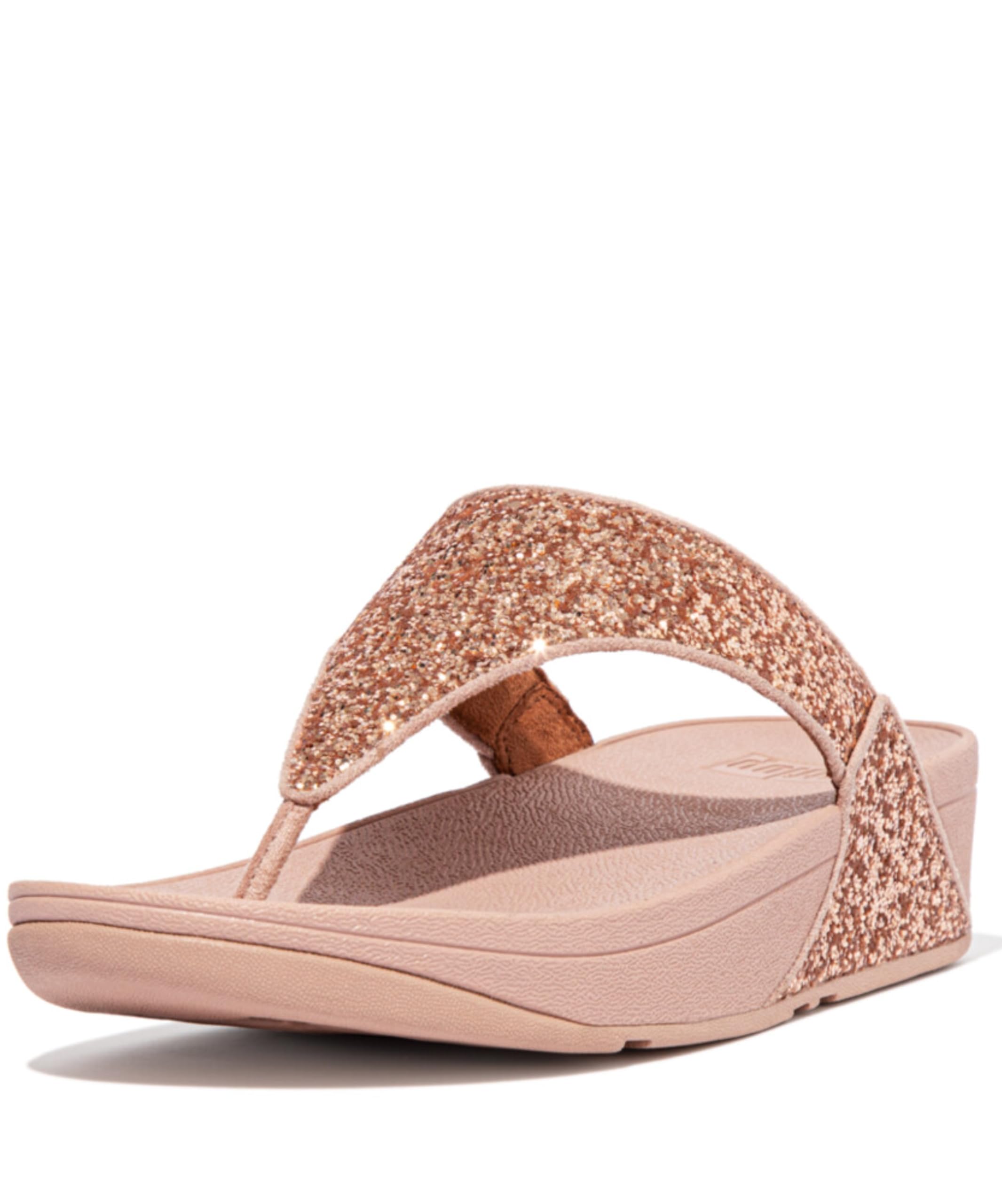 FitFlop Women's Lulu Glitter Flip Flops, Toe-Post Sandals, Comfortable with Natural Arch Support