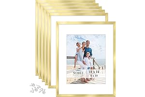Icona Bay 11x14 Picture Frames for 8x10 Photos (Gold, 6 Pack)