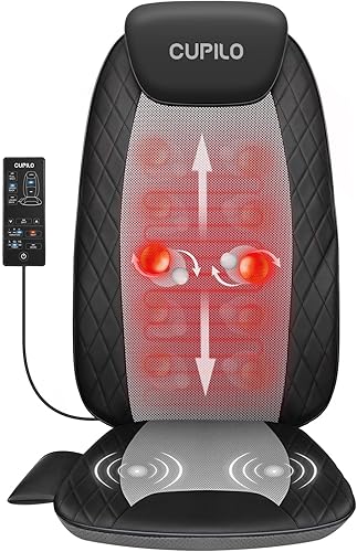 Masajeador de espalda para aliviar el dolor de tejido profundo, almohadilla para silla de masaje Shiatsu para espalda con calor, soporte de espalda