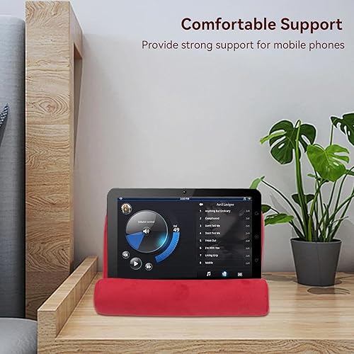Vista 4 de Cyrank Soporte de almohada para tableta, soporte suave para tableta, soporte de regazo para teléfono móvil, cojín de reposo en cama, soporte