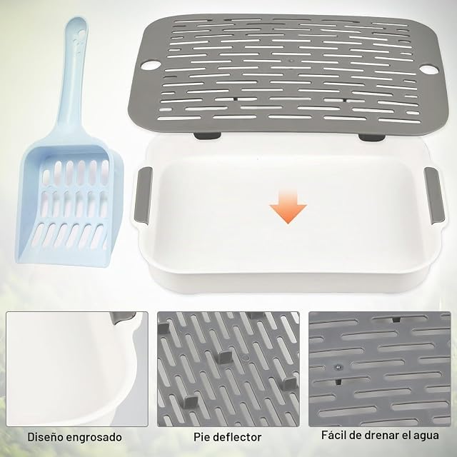 Foto 3 de 7 de Bandeja Conejo con Pala 27 x 18,5 x 4 cm Baño de Conejo Esquinero Conejos