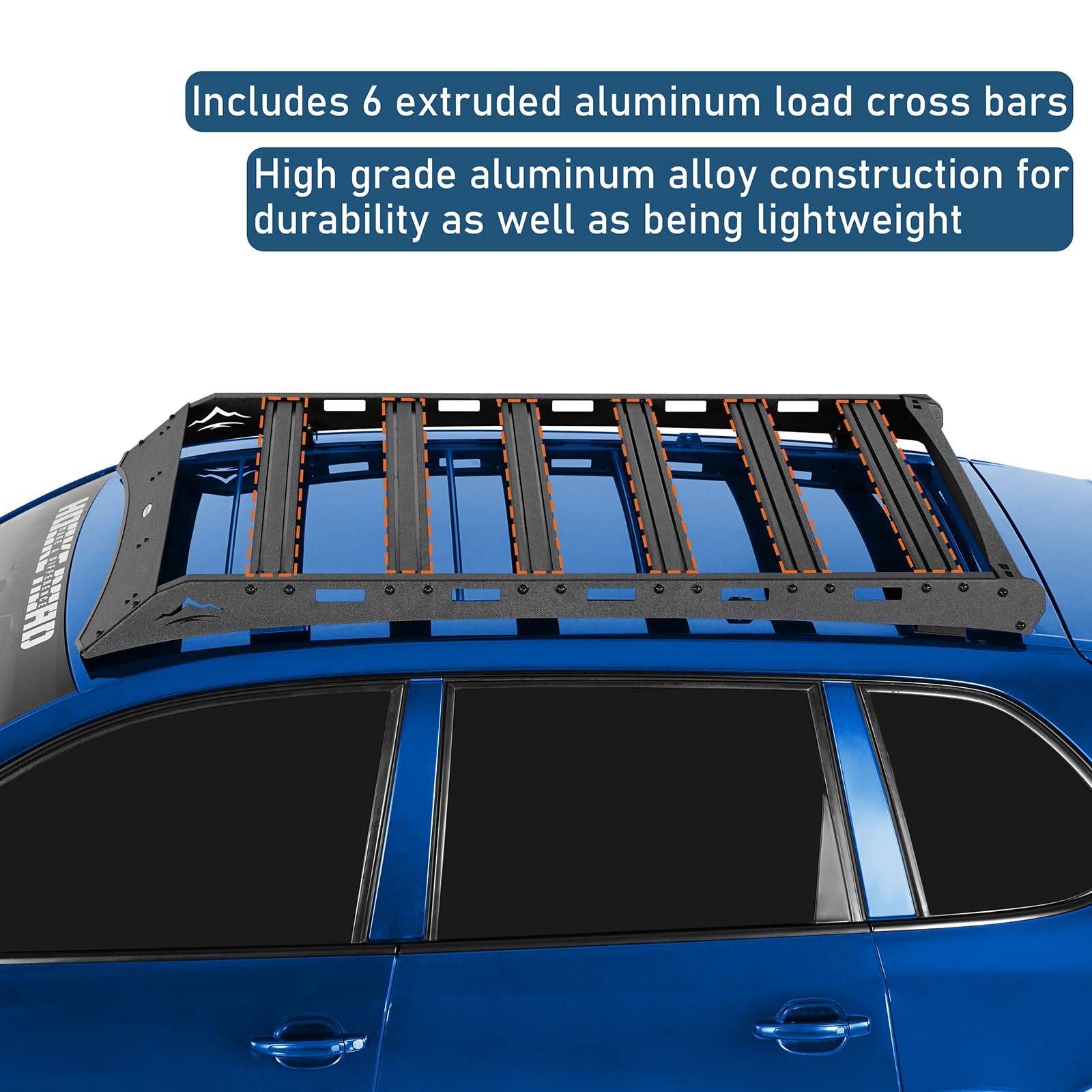 Hooke Road Roof Rack Aluminum Cross Bars for Porsche wFactory Roof Rails | 2003-2010 GTS Turbo Turbo S Lightweight Luggage Carrier Basket 400lb Capacity Overlanding Bolt-on product thumbnail 4