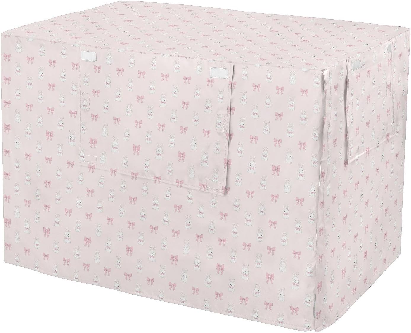Pink Bow Rabbits Crate Covers for Dog Cages Puppy Kennel Covers Rollers Shades 48 Inch