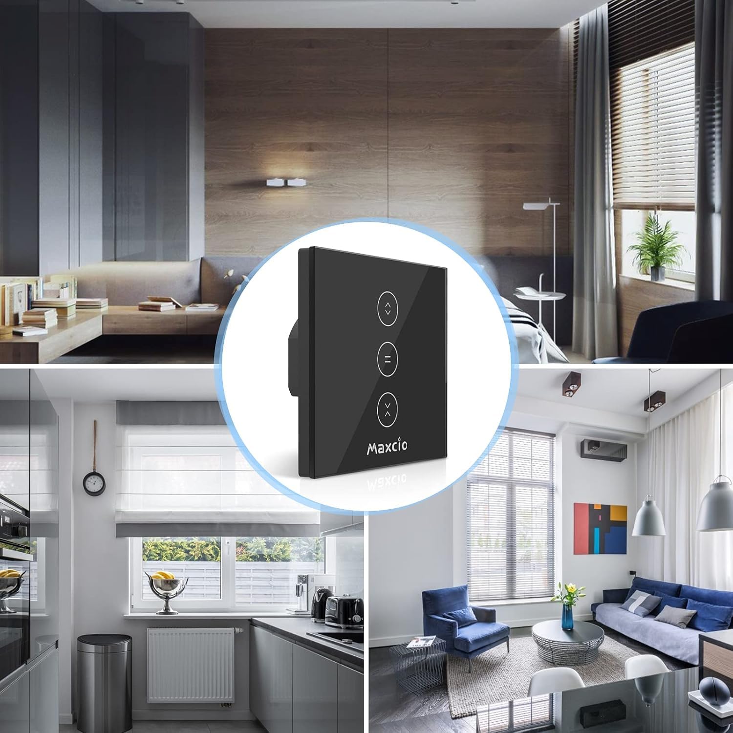 Interruttore Tapparelle WiFi, Maxcio Smart Switch per Tapparelle Elettriche, Compatibile con Alexa e Google Home, APP Controllo, interruttore WiFi per Persiane Avvolgibili e Tende