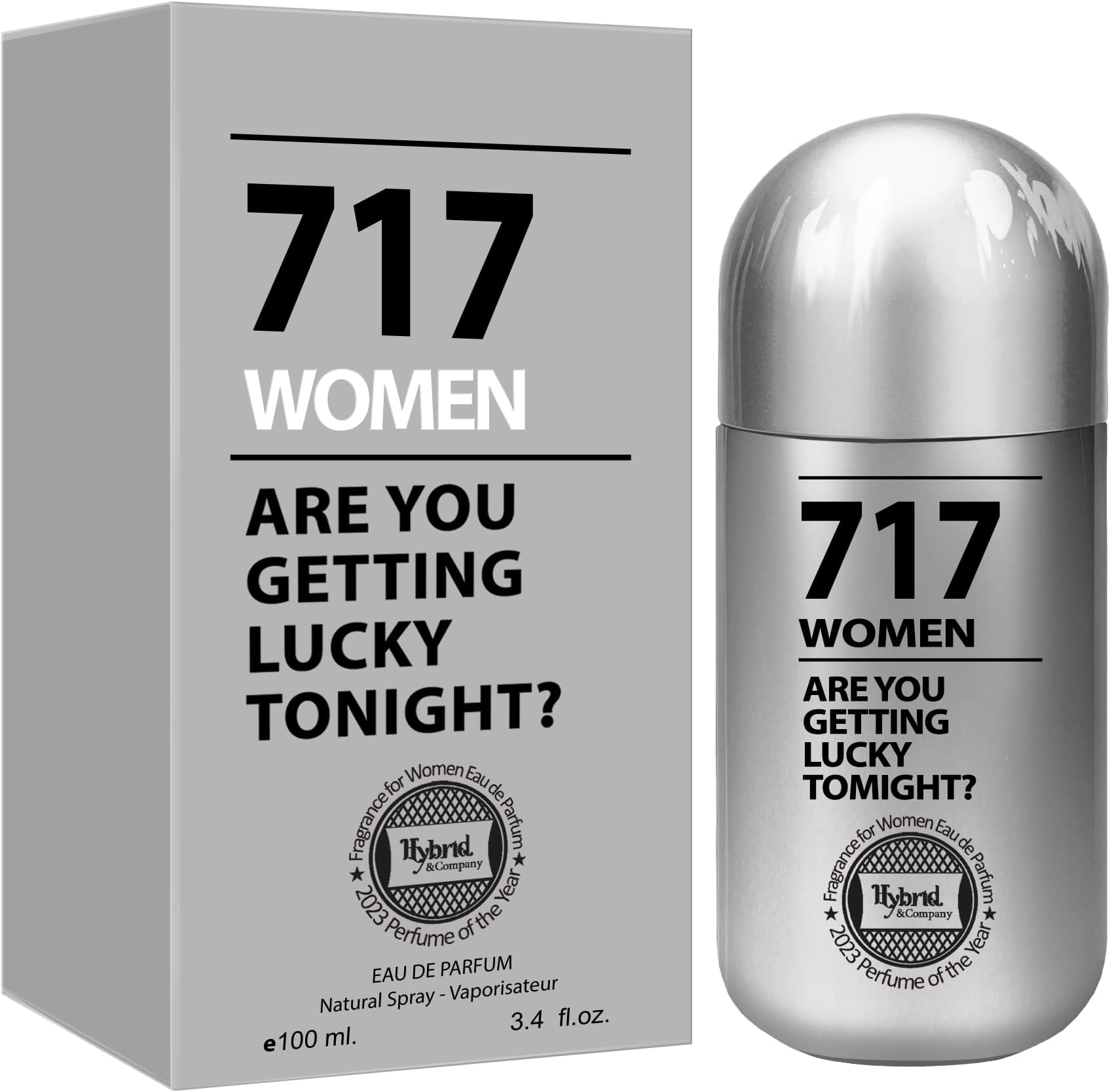 Hybrid & Company 717 Women Pour Femme Eau De Parfum Natural Spray Fresh Floral Scent, 3.4 Fl Oz