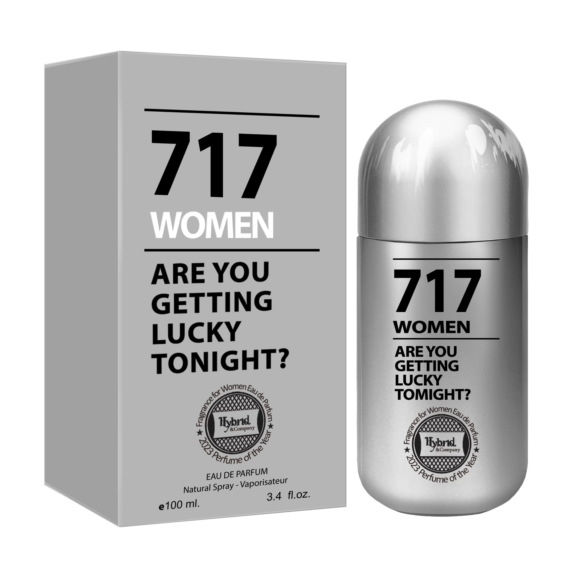 Hybrid & Company 717 Women Pour Femme Eau De Parfum Natural Spray Fresh Floral Scent, 3.4 Fl Oz