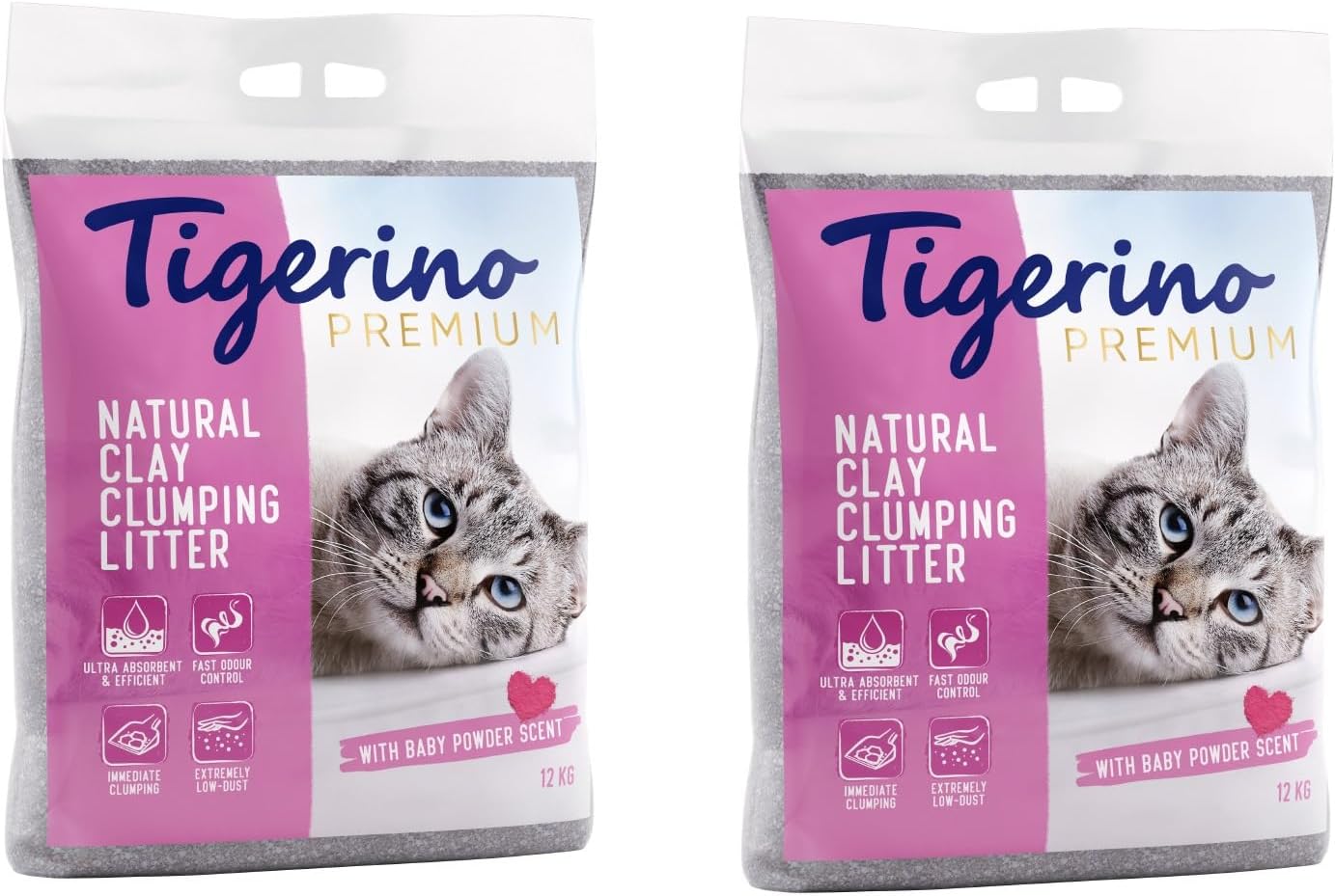Cat Litter, Double Pack / Natural Clumping, Baby Powder Scent for Cat Owners