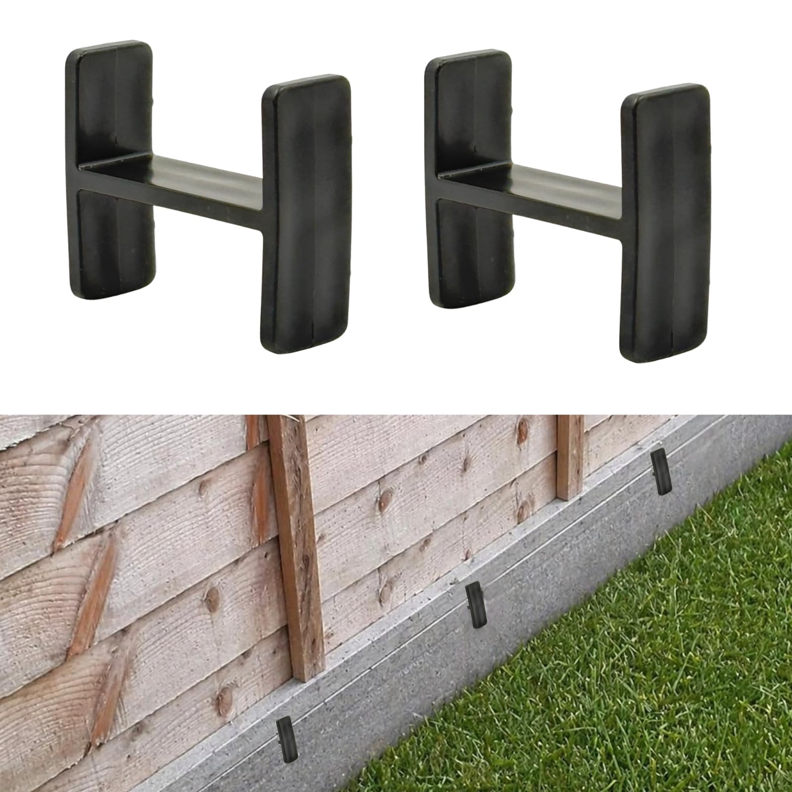Fence Panel Holders (Pack of 12) Anti-Bowing Panel Holders for Concrete Gravel Boards Prevent Fence Damage & Rot, Lift Panels Off Boards Heavy Duty Garden Fence Spacers (Pack of 12)
