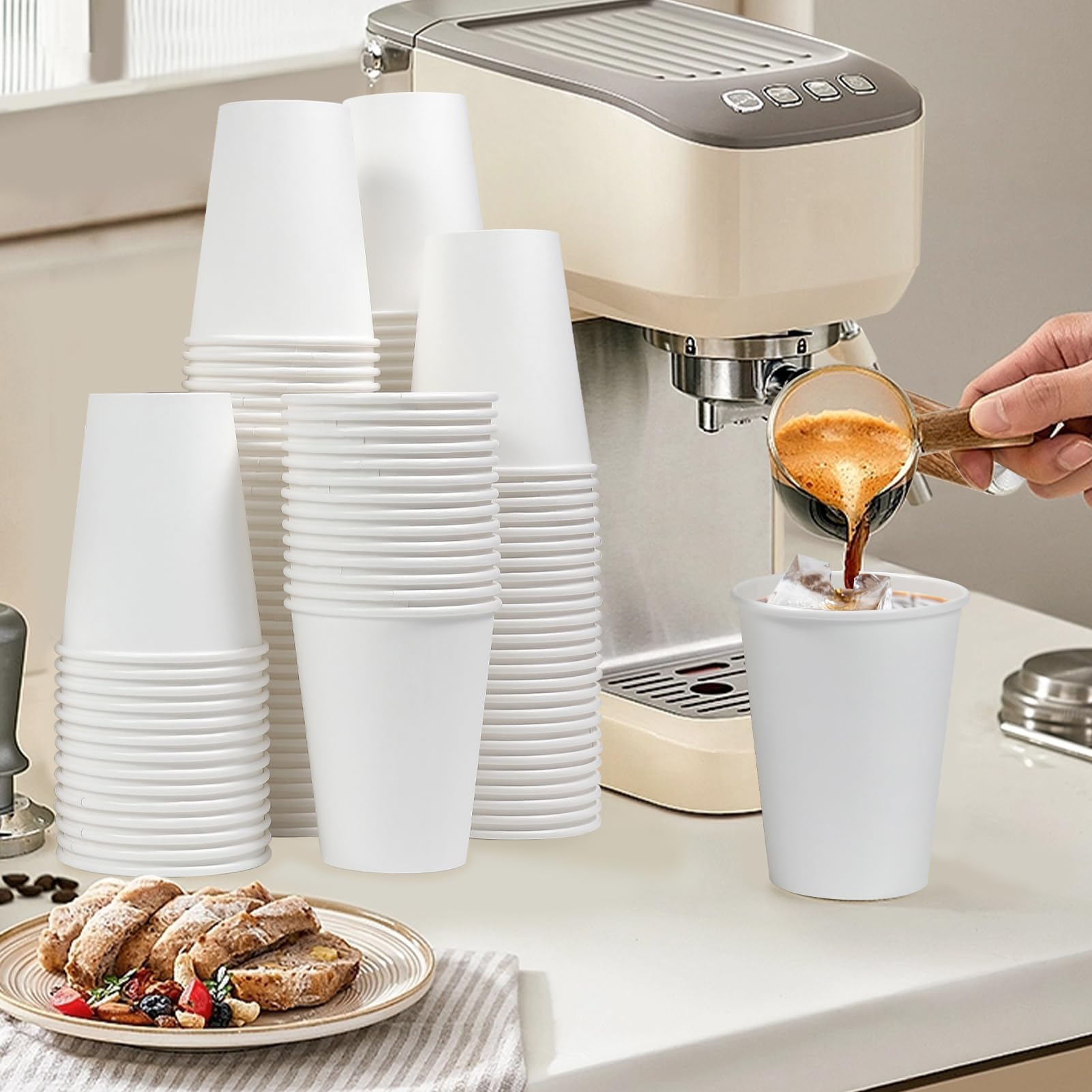 sourcing map 600 filtri per caffè, 56 mm, usa e getta, rotondi, filtro di carta naturale, per uso domestico e ufficio, per macchina da caffè