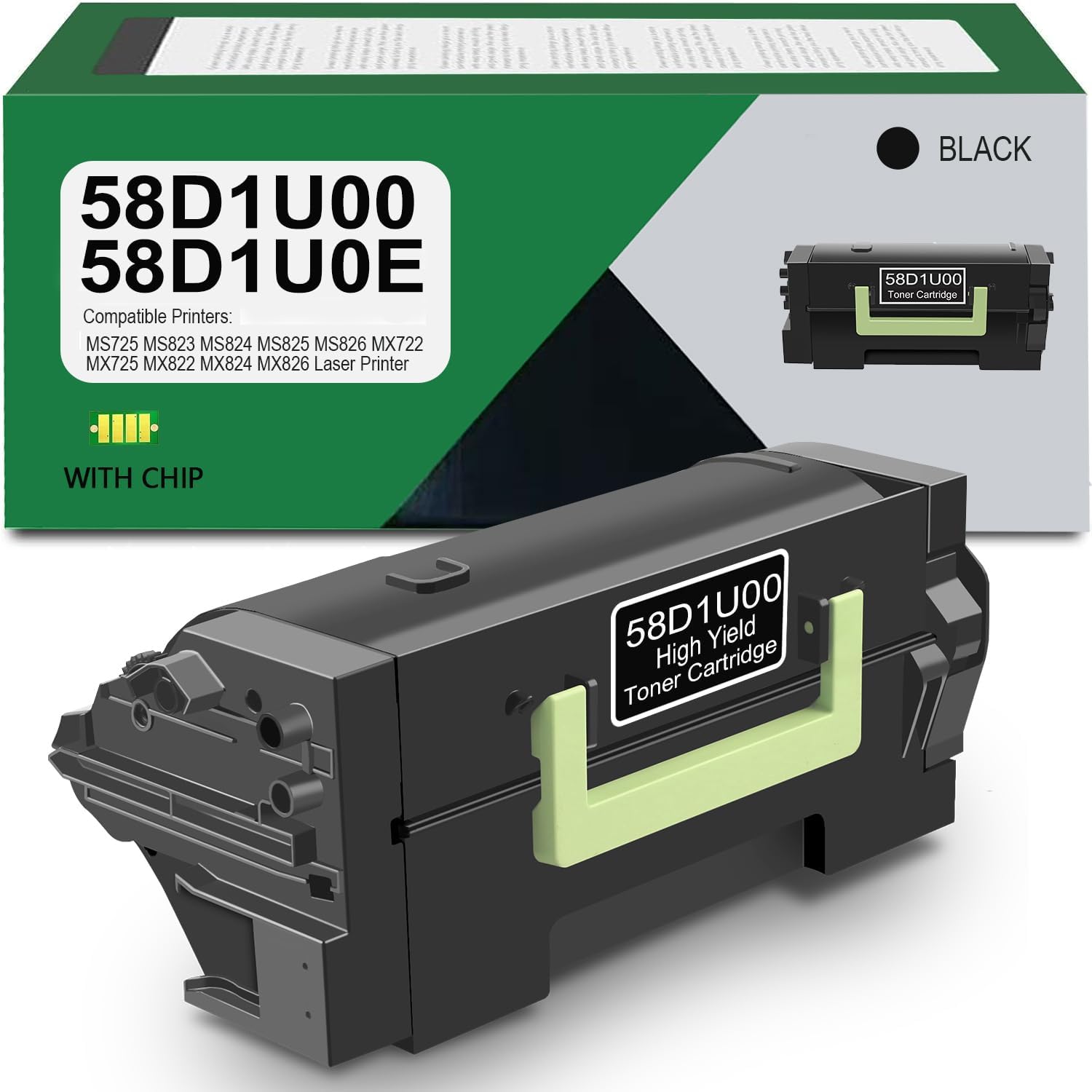 58D1U00 Ultra High Yield Toner Cartridge Campatible Lexmark 58D1U00 58D1U0E Toner Work for MS725 MS823 MS824 MS825 MS826 MX722 MX725 MX822 MX824 MX826 Printer