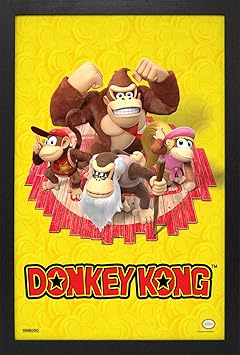 Pyramid America - Donkey Kong - DK & Friends - 11 x 17 Framed Poster Wall Art Print