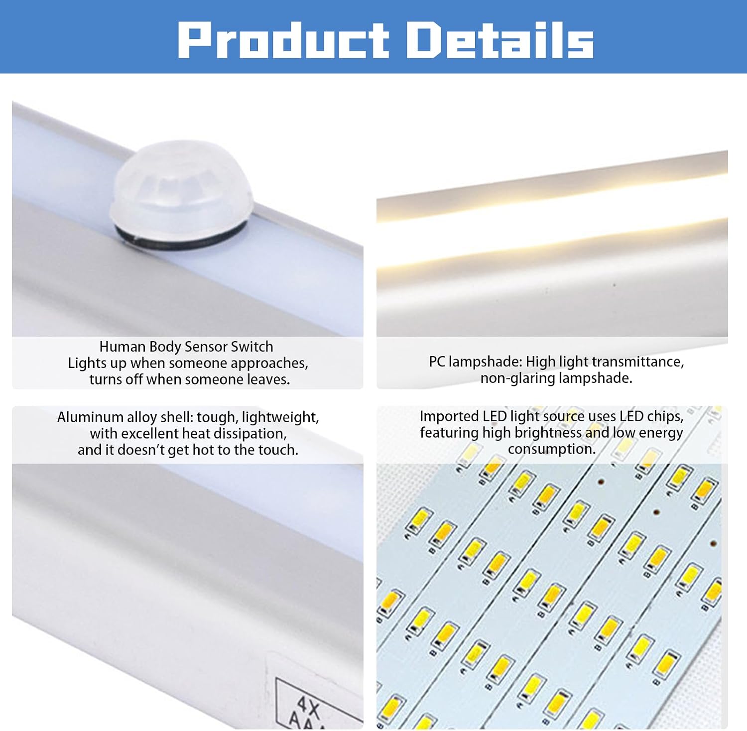 Motion Activated RV Step Lights 2 Pack, Battery Operated LED Night Light with Magnetic PIR Motion Sensor, Light Strip for Camper Trailer Boat Cabinet Stairs Indoor Outdoor (Batteries Not Included)