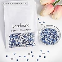 Vista 114 de Beadsland Diamantes de imitación de cristal con parte trasera plana, gemas redondas para arte de uñas y manualidades, pegamento fijo, violeta