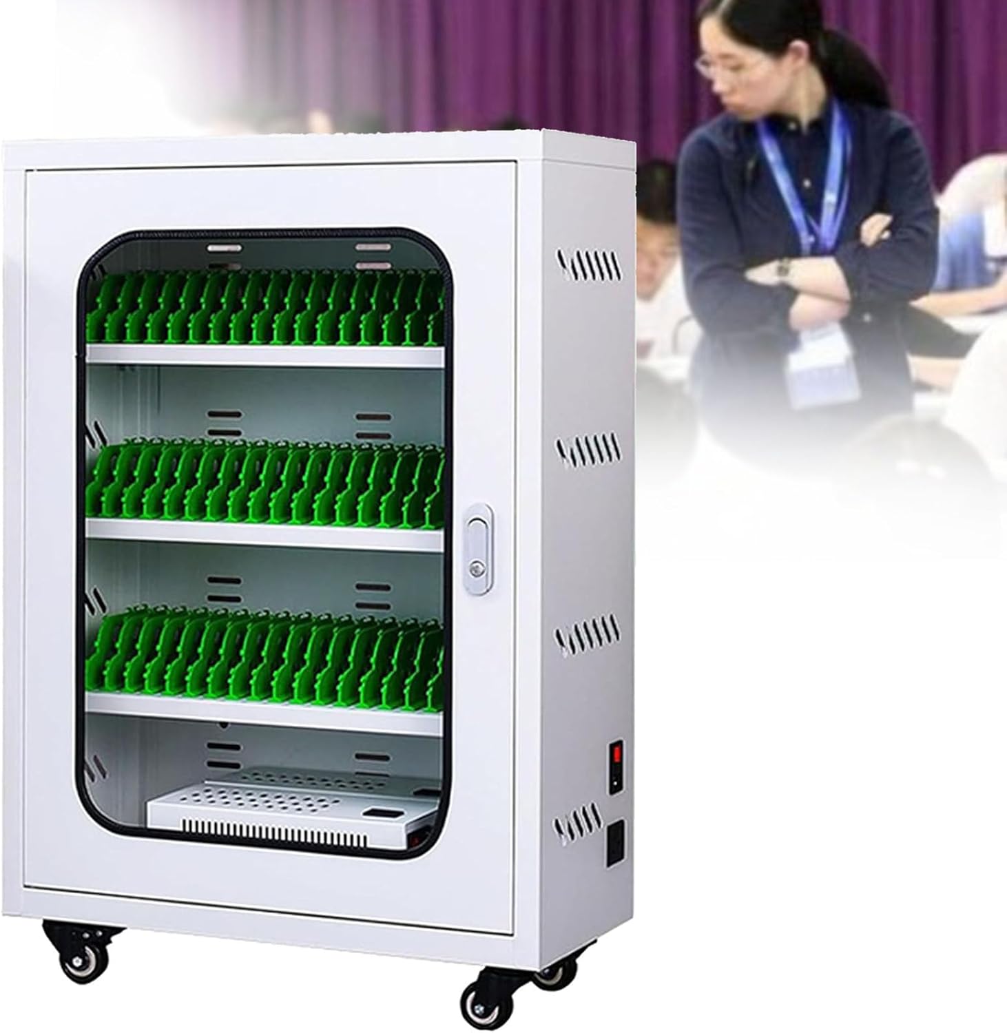 Employee Cell Phone Lockers - Rechargeable Storage Box & Charging Station, 50-Digit Code, Secure Cell Phone Jail for Teachers, Durable & Convenient 220V Solution