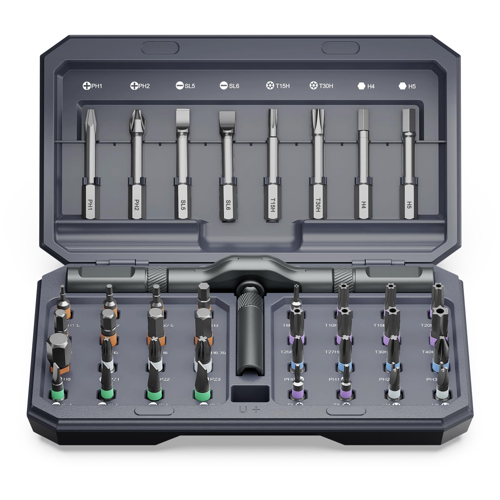 AMIR 42 in 1 Ratchet Screwdriver Set, Magnetic Screwdriver Set with 40 PCS Multi Bit, DIY Repair Tool Kit with Ratchet T Handle, Screw Driver Set Kit