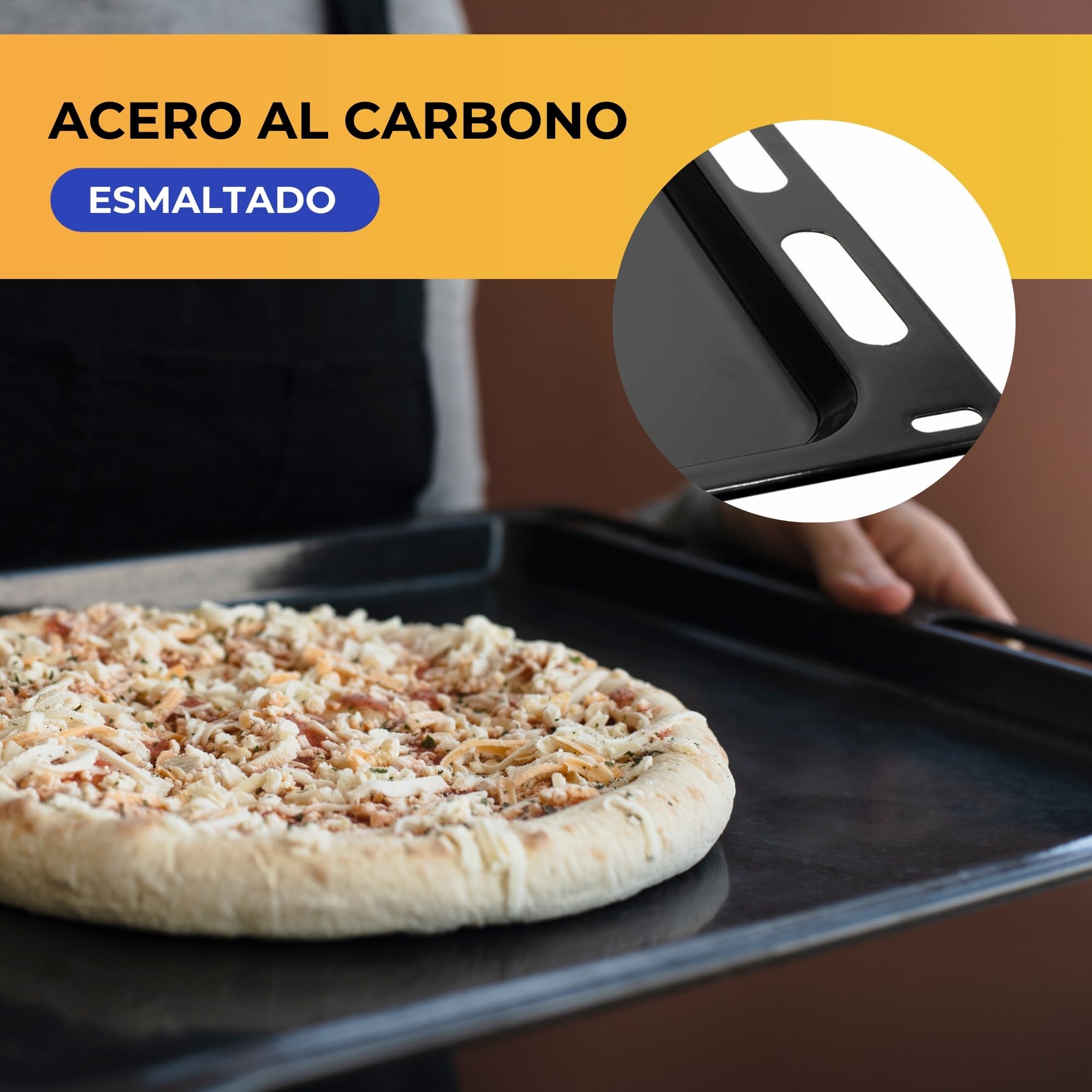CHEFZOCO Bandeja para horno, Fuente para horno, Bandeja esmaltada, Compatible con Bosch HEZ431001 00748225, Siemen HZ431001, Junker JZ11BE11, Viva VVZ20H2, HC490, S2K, 370 mm profundo x 442 mm ancho