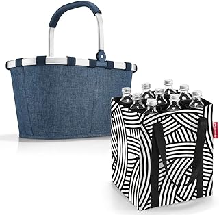 reisenthel Ensemble Carrybag Plus - Panier à provisions et sac porte-bouteilles assorti (twist blue - bleu-gris)