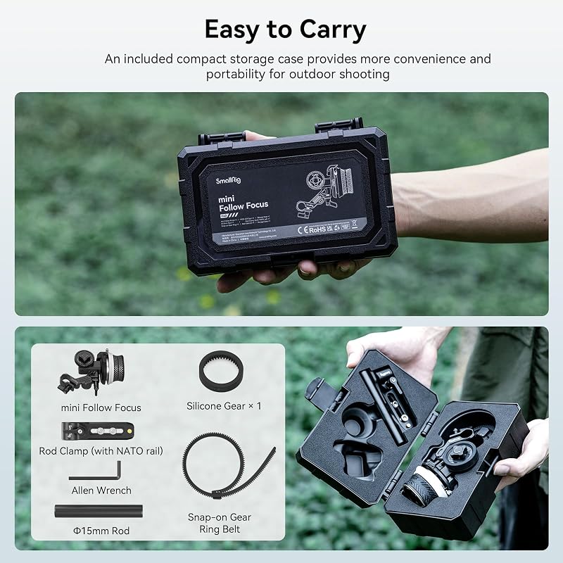 SMALLRIG Mini Follow Focus - Kézi Fókusz és Zoom Vezérlő DSLR és Tükörnélküli Kamerákhoz - Sony A7, A9, BMPCC 4K/6K Kompatibilis