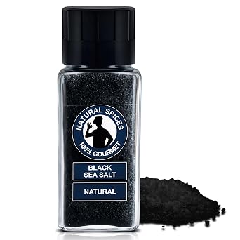100% Gourmet Hawaiian Black Sea Salt with Grinder, Gourmet Culinary Salt