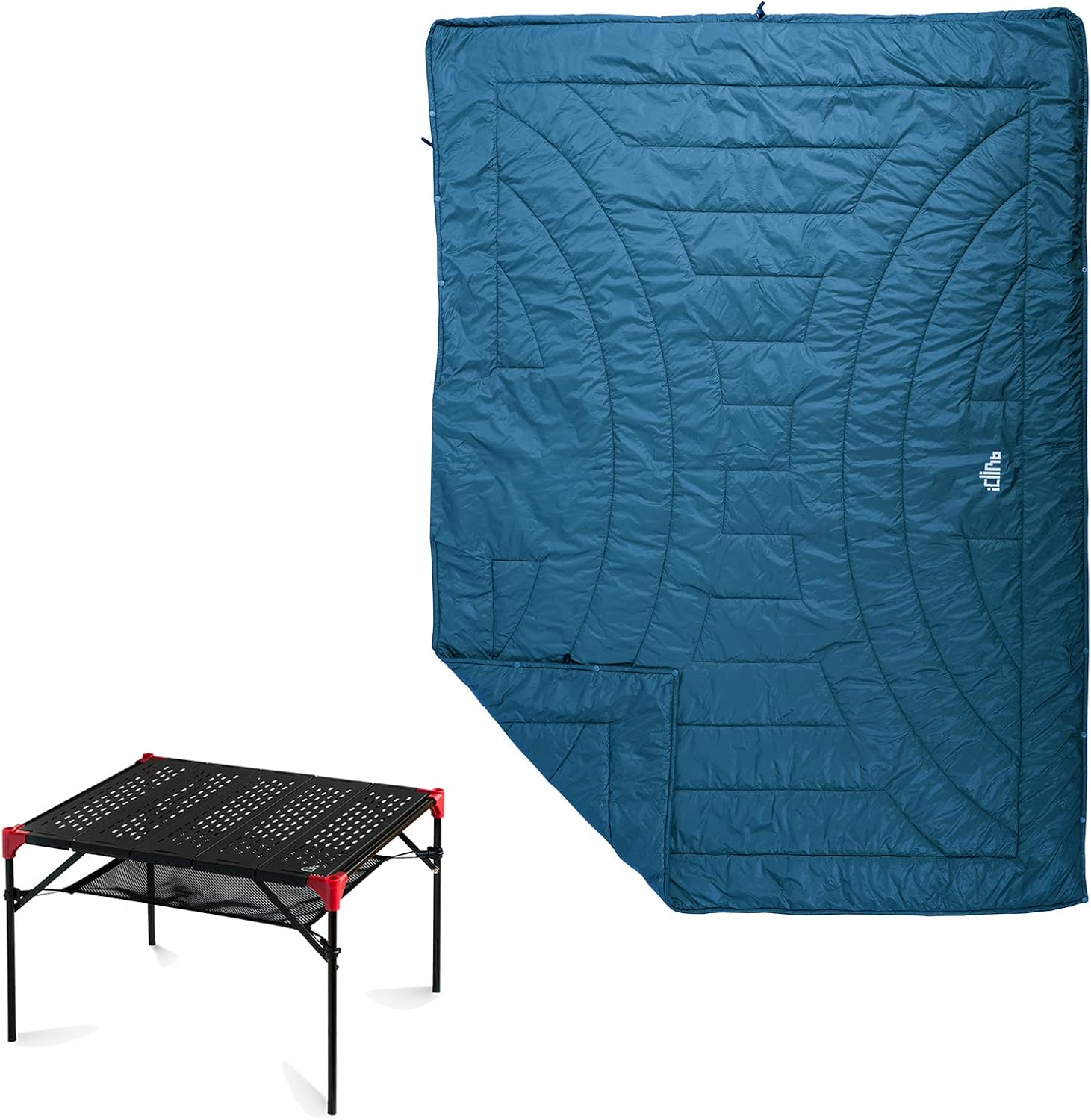 iClimb 1 3M Thinsulate Insulation Warm Camping Blanket and 1 Extendable Table Bundle, Ultralight Compact for Adults Outdoor Backpacking Camping Hiking Beach Concert