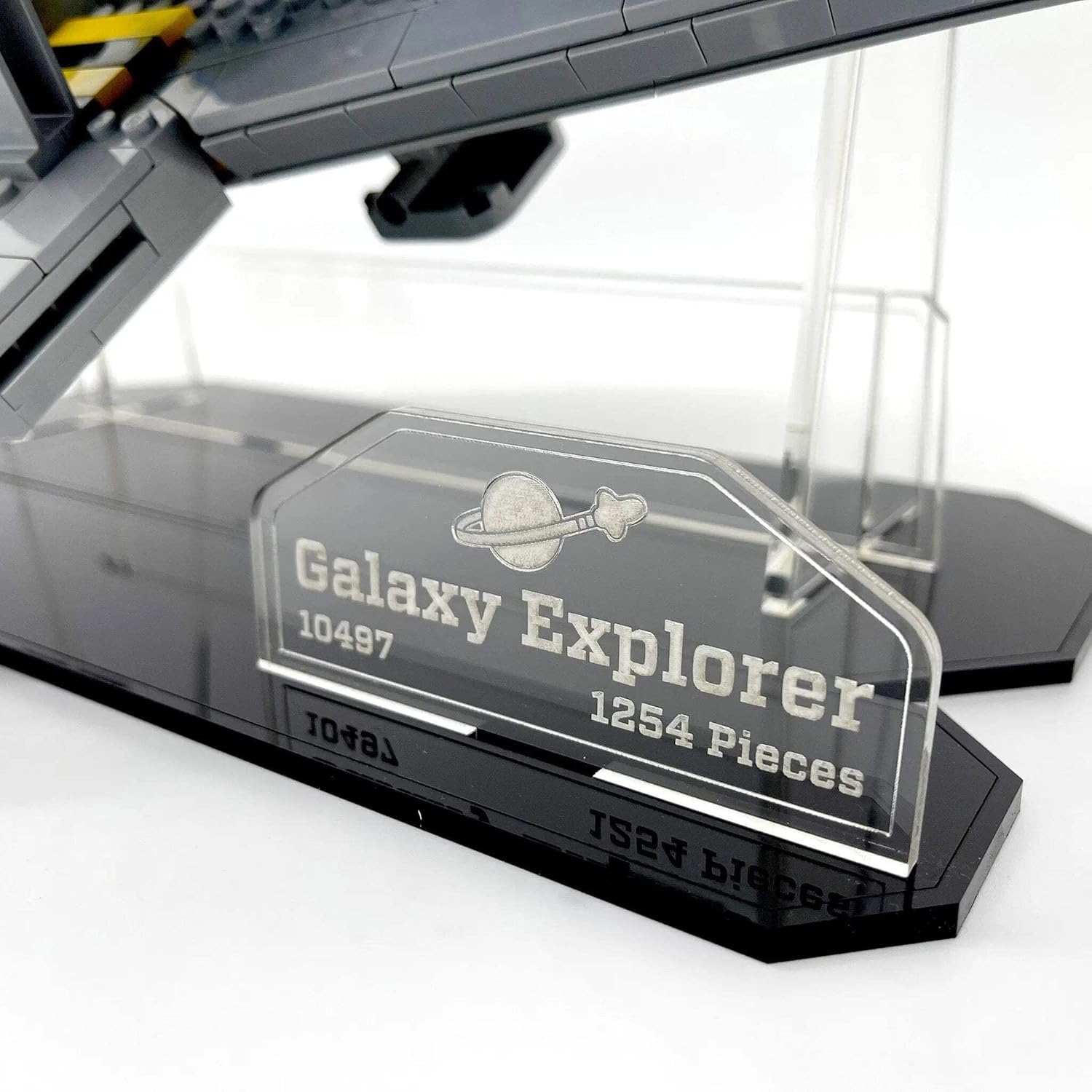 Brickcessorie14s - Display Stand Compatible with Lego Set 10497 - Galaxy Explorer - Acrylic Angled Showcase - Set Not Included