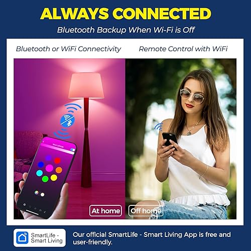 Miniatura 3 de Lightinginside Bombillas inteligentes equivalentes a 100 W, bombilla inteligente de 1350 lm 11 W, funciona con Alexa/Google Home/Smart Life, A19 E26