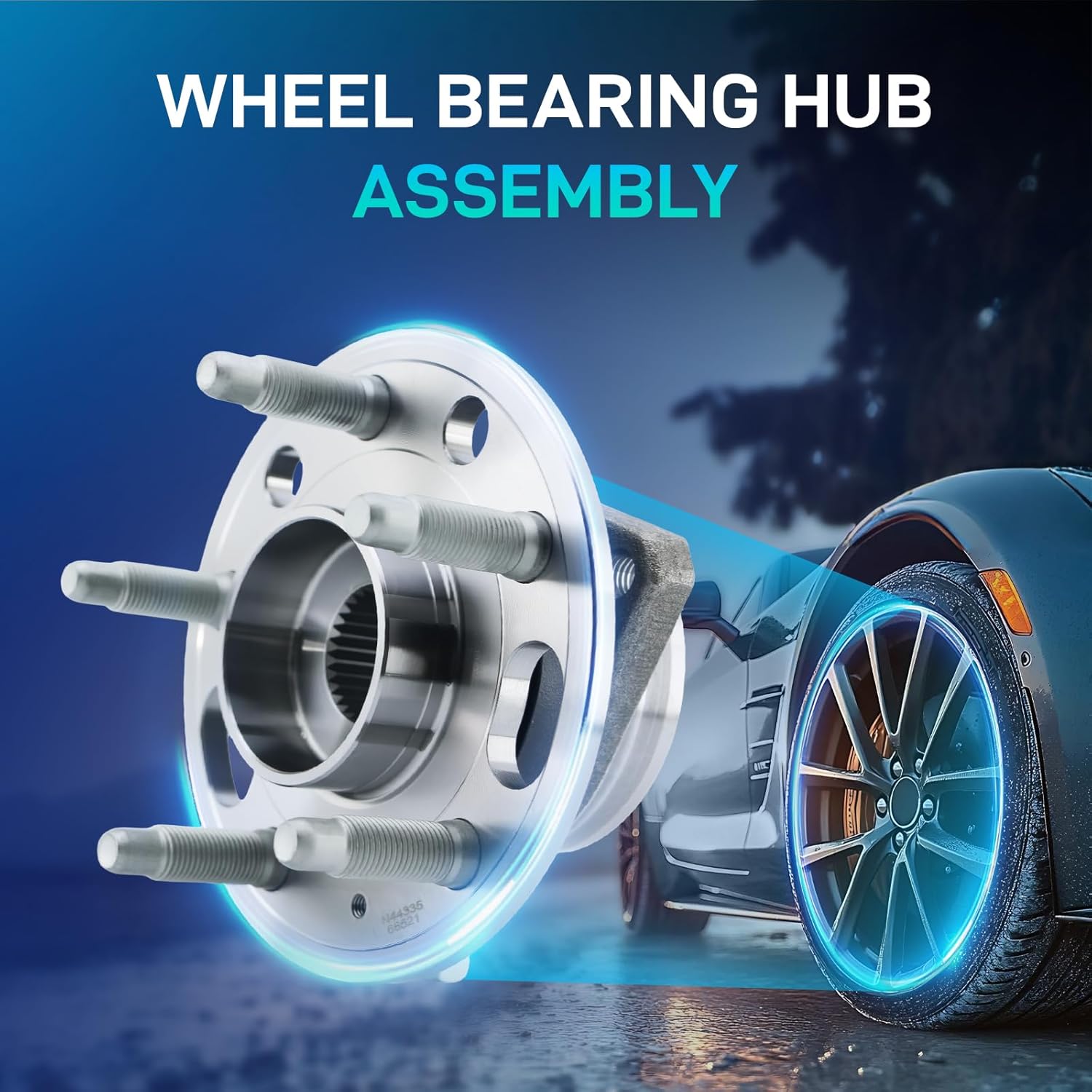 513288 Front or Rear Wheel Bearing Hub Assembly Fit for 13-15 Chevy Malibu, 14-17 Impala, 10-17 Equinox, GMC Terrain, Cadillac CTS/XTS, Buick Lacrosse Regal, Saab 9-5, 5 Lugs w/ABS