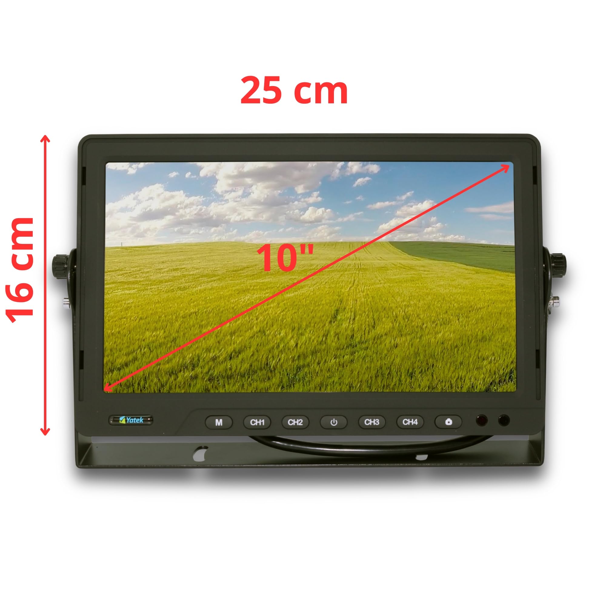 YATEK Kit de cámara de Aparcamiento Pantalla AHD 10" + cámara 1080P 160 Grados de visión Trasera