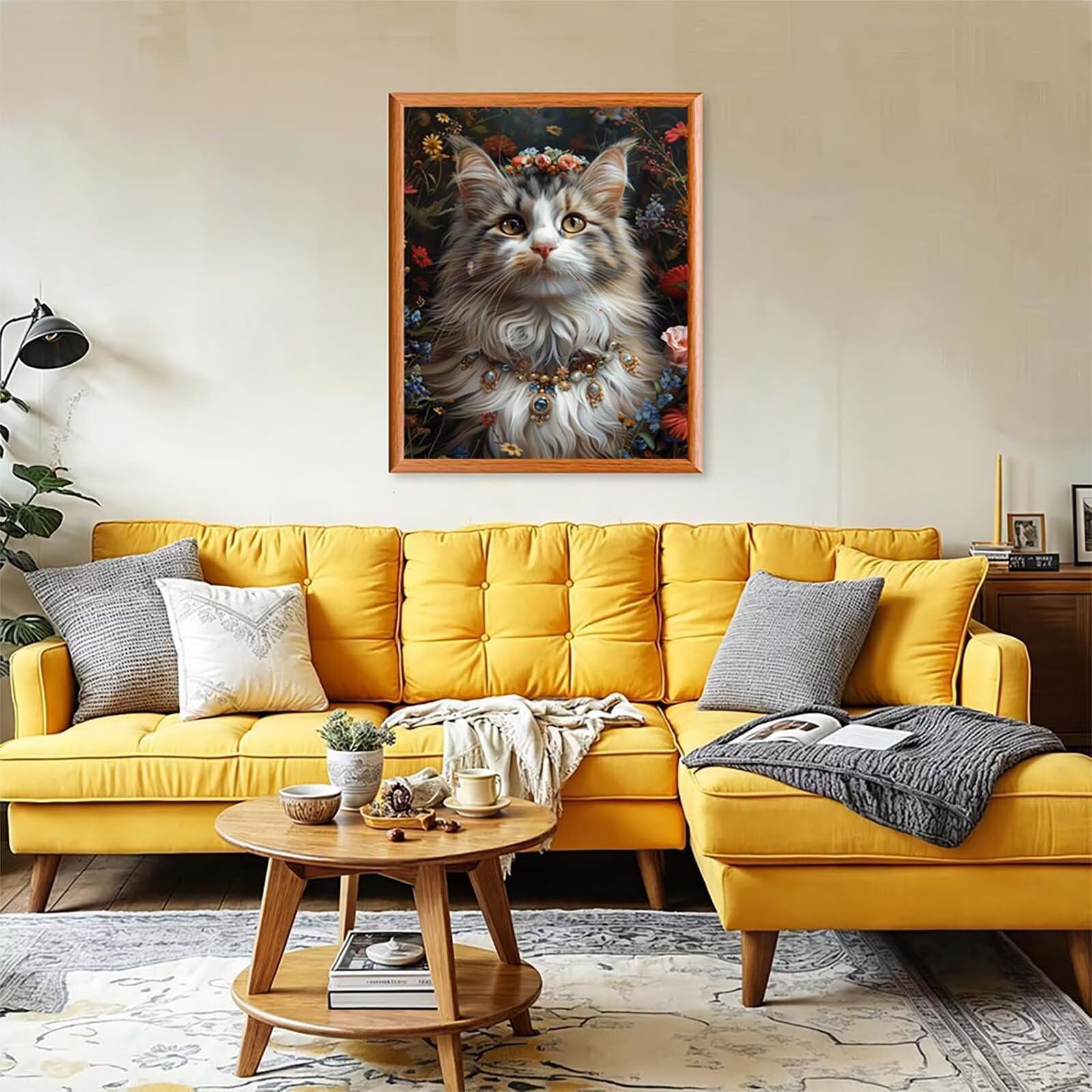 5D Diament Malarstwo Kot Numer dla dorosłych, Diamentowe Malarstwo Dorosły Kwiat, DIY Hobby Kreatywny zestaw do haftowania Dorośli, Numer Malarstwo Rhinestone Zestaw Ścieg krzyżykowy, Boże Narodzenie