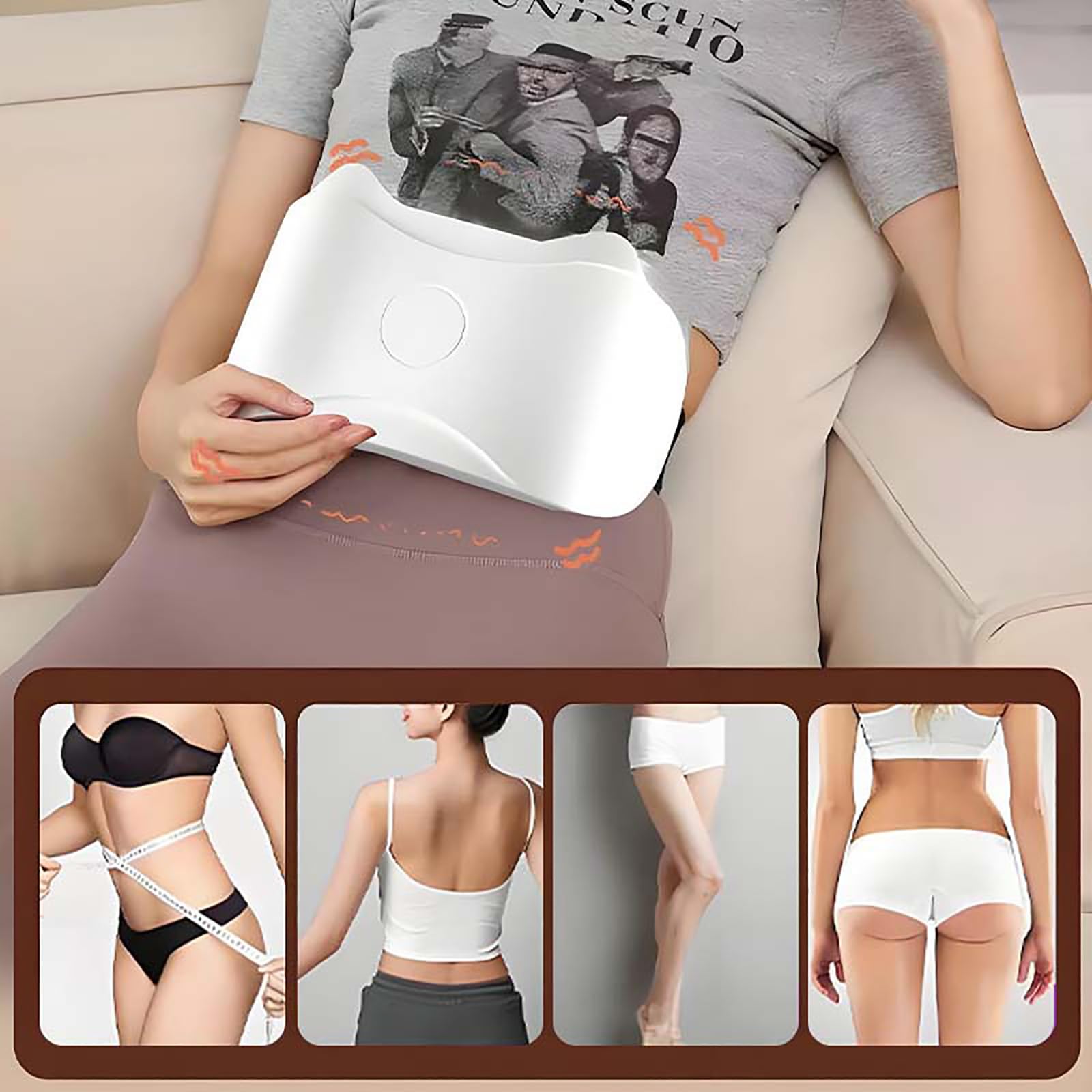 Masajeador abdominal inalámbrico eléctrico para quema de grasa y digestión, masajeador de celulitis del vientre, cinturón de masaje de vibración ajustable para perder peso (1Set)