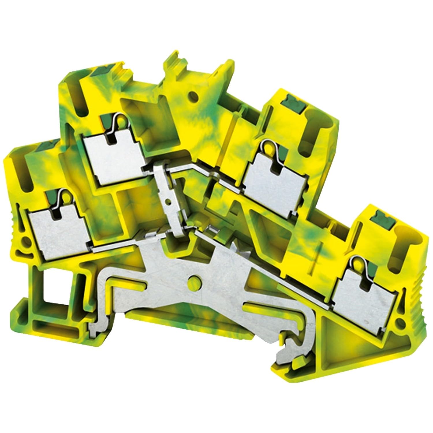Borne raccordement Push-in 2 étages terre Schneider PBT SYS 40 65 4 pôles