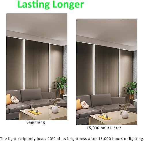 Miniatura 7 de JOYLIT Tira de LED de 24 V que emite 16.4 pies 630 LEDs 4000 K blanco natural, UL listado SMD 4020 75W CRI 92+ 8000LM Super brillante regulable