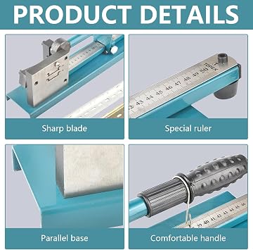Rail Cutter Manual DIN Rail Cutter 35 mm Table Device with Measuring Scale Double Groove Cutting Head for Steel and Aluminium DIN Rails for Electrical Engineering and Electrical Installation