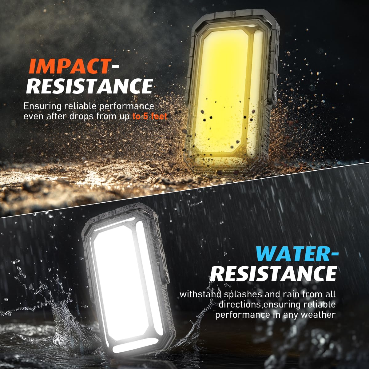 Linterna LED recargable para camping, 10000 mAh, luces de camping portátiles de hasta 120 horas, 12 modos de luz, regulable, pantalla digital LCD, impermeable, artículos esenciales de camping para