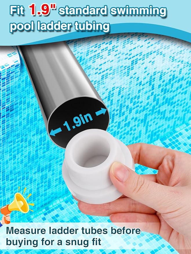 Tapones para escalera de piscina, 4 piezas, blanco miniatura 3