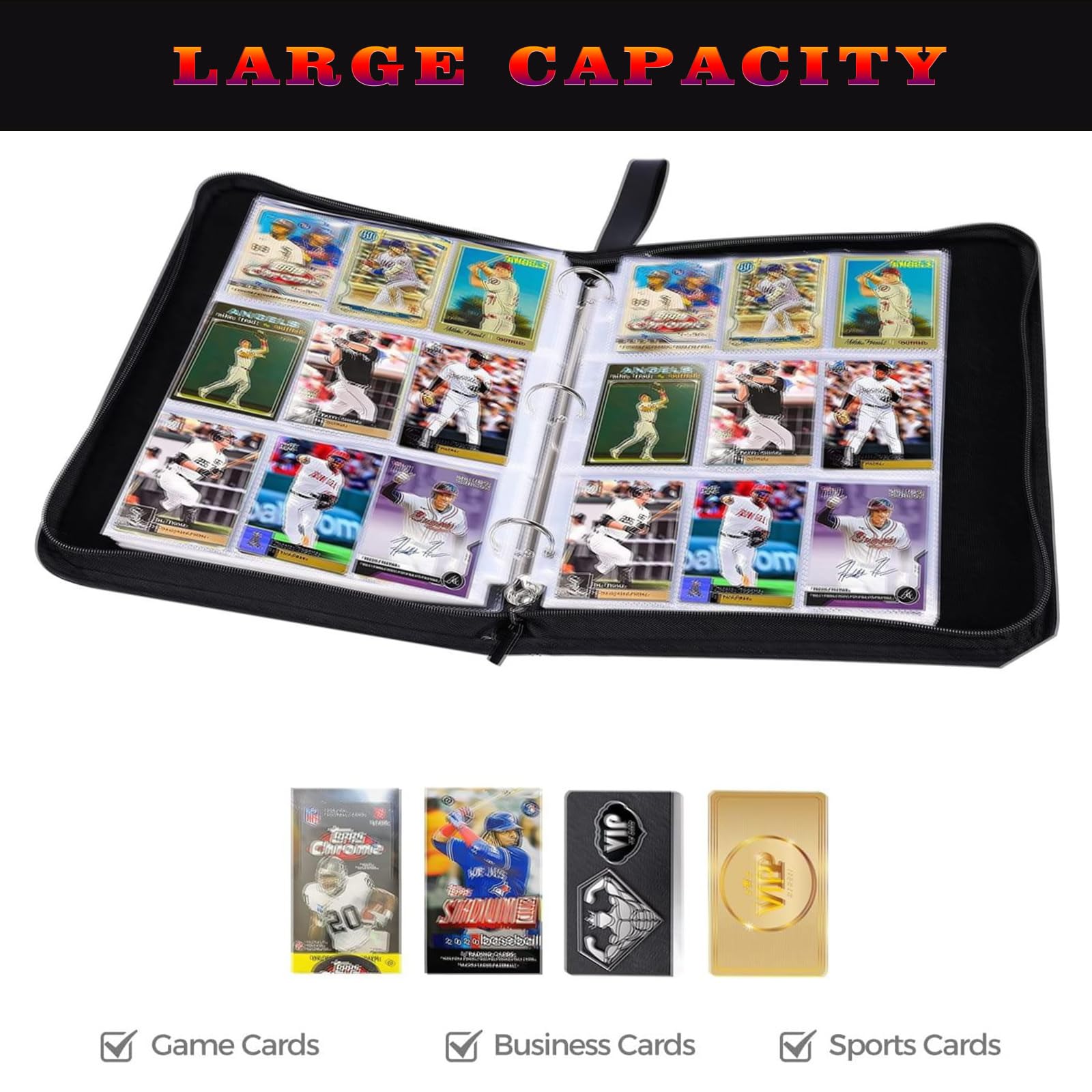 Amazon.com: Football Card Binder with Sleeves 900 Pockets, Collectible Football  Card Albums, Trading Holder Card Binder for Sports Cards : Toys & Games
