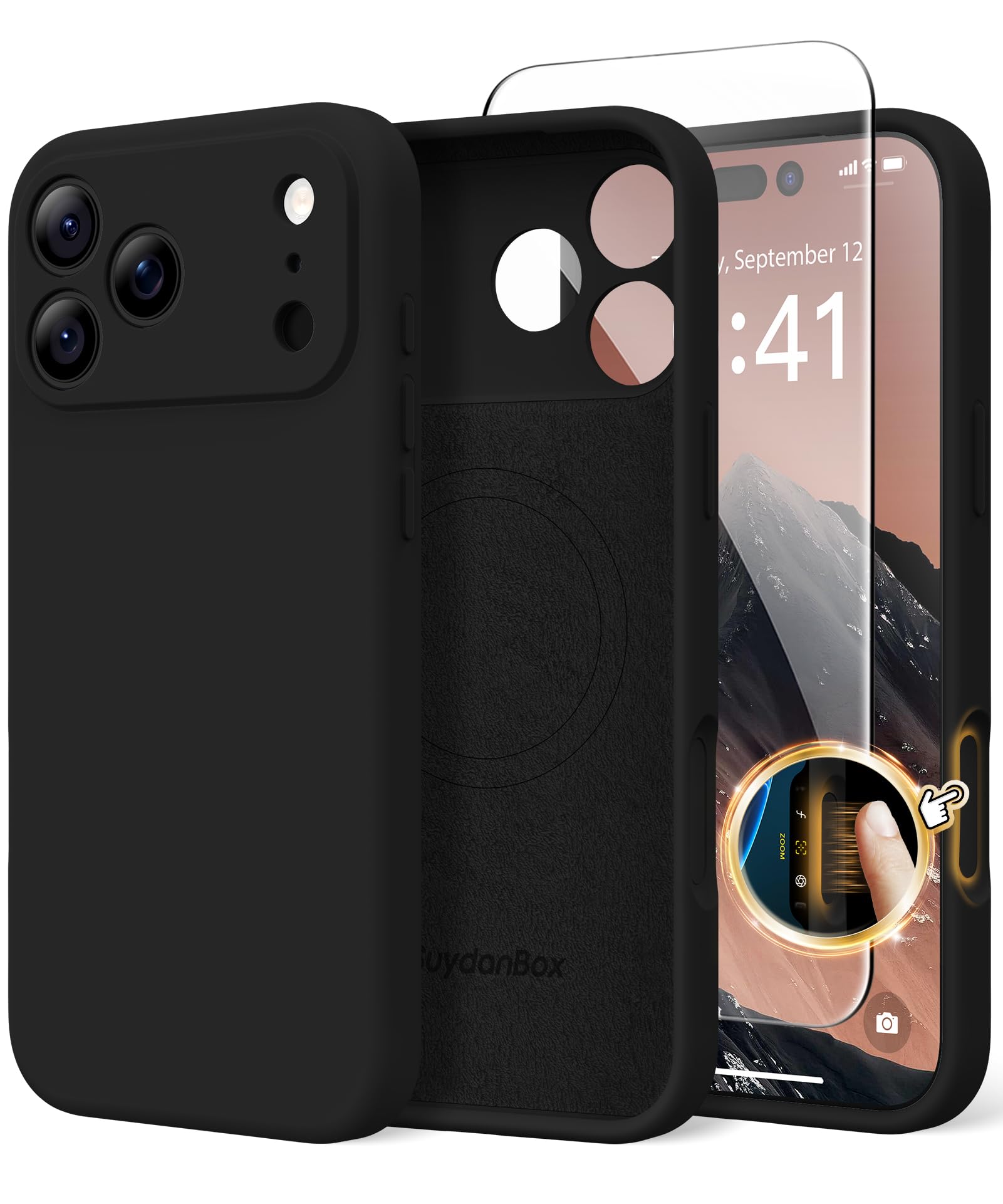 Magnetic for iPhone 18 Pro Case/iPhone 17 Pro Case Silicone Black